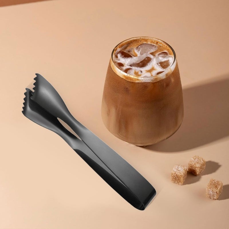 Premium Stainless Steel Ice Tongs for Serving and Entertaining, Black - Image 3