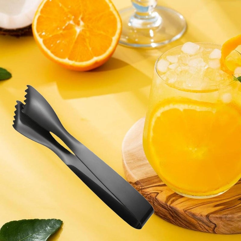 Premium Stainless Steel Ice Tongs for Serving and Entertaining, Black - Image 2