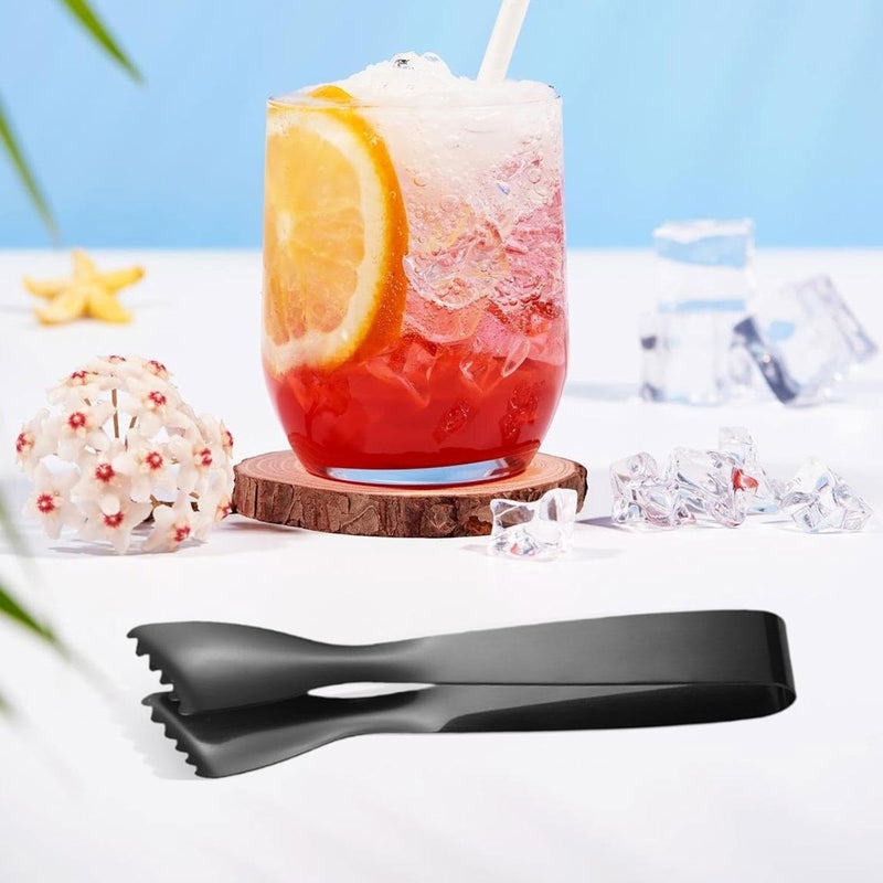 Premium Stainless Steel Ice Tongs for Serving and Entertaining, Black - Image 4