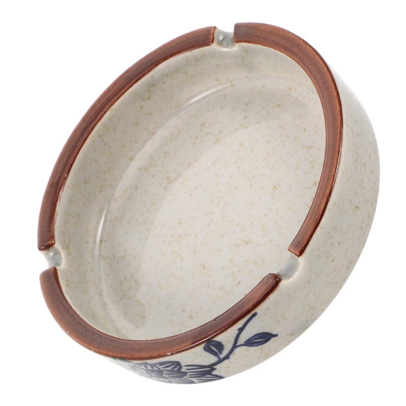 Windproof Ceramic Ashtray Vintage Style Ash Holder for Indoor Outdoor Tabletop Use - Image 2