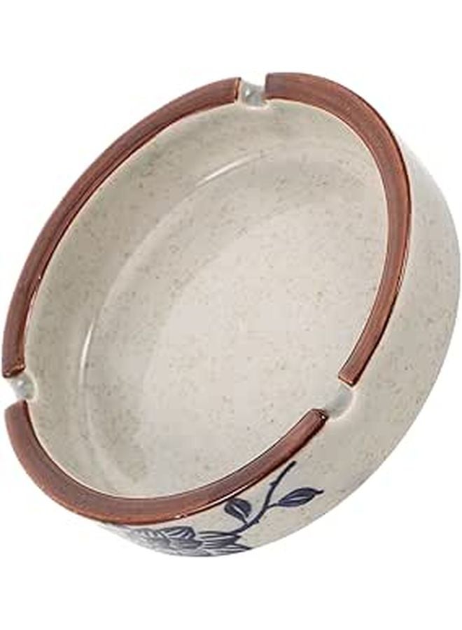 Windproof Ceramic Ashtray Vintage Style Ash Holder for Indoor Outdoor Tabletop Use - Image 1
