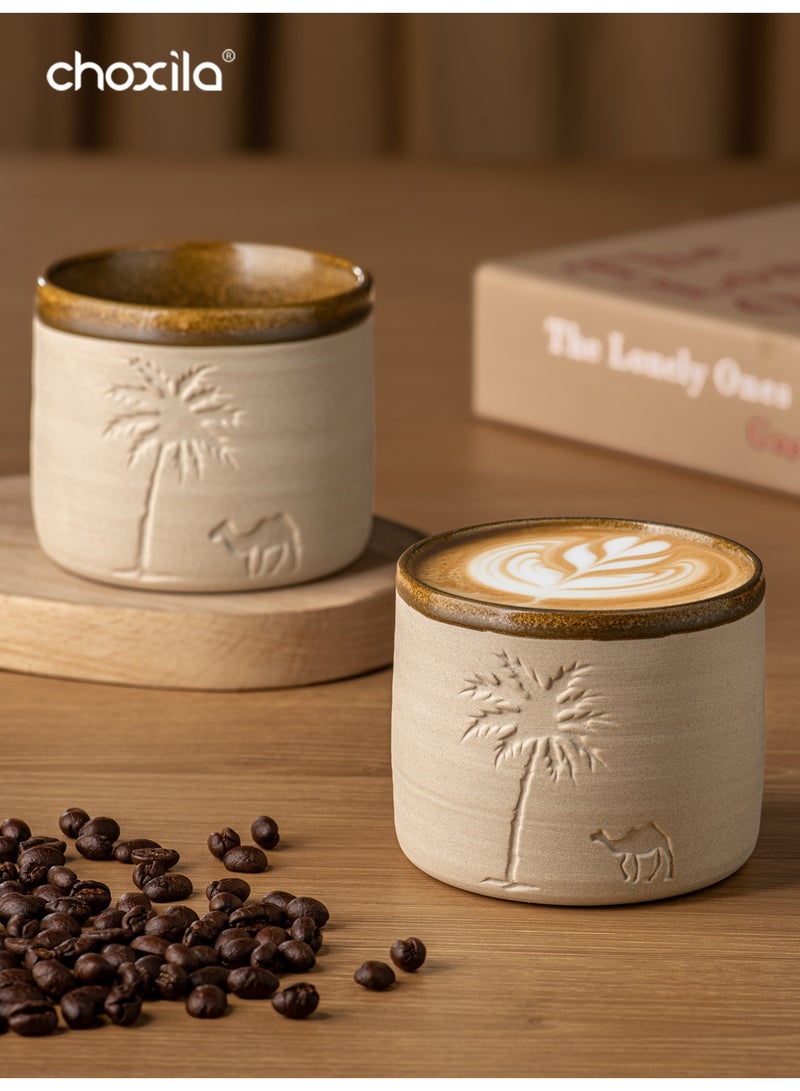 choxila 1pc Desert Camel & Palm Tree Ceramic Coffee Mug - Reusable,Hand-Wash Only, Ideal for Family Gatherings & Special Occasions, Desert-Themed Gift, Desert Coffee Mug | Desert Theme Decor | Durable Ceramic Mug, Coffee Mug，310ml - Image 4