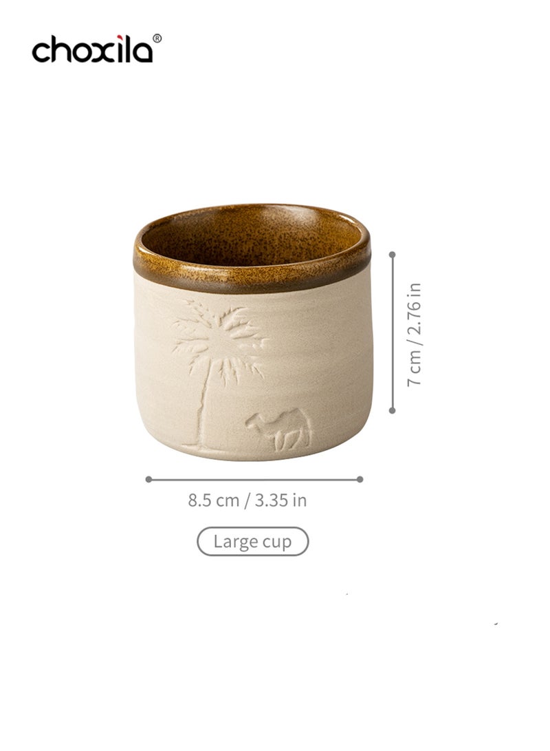 choxila 1pc Desert Camel & Palm Tree Ceramic Coffee Mug - Reusable,Hand-Wash Only, Ideal for Family Gatherings & Special Occasions, Desert-Themed Gift, Desert Coffee Mug | Desert Theme Decor | Durable Ceramic Mug, Coffee Mug，310ml - Image 5