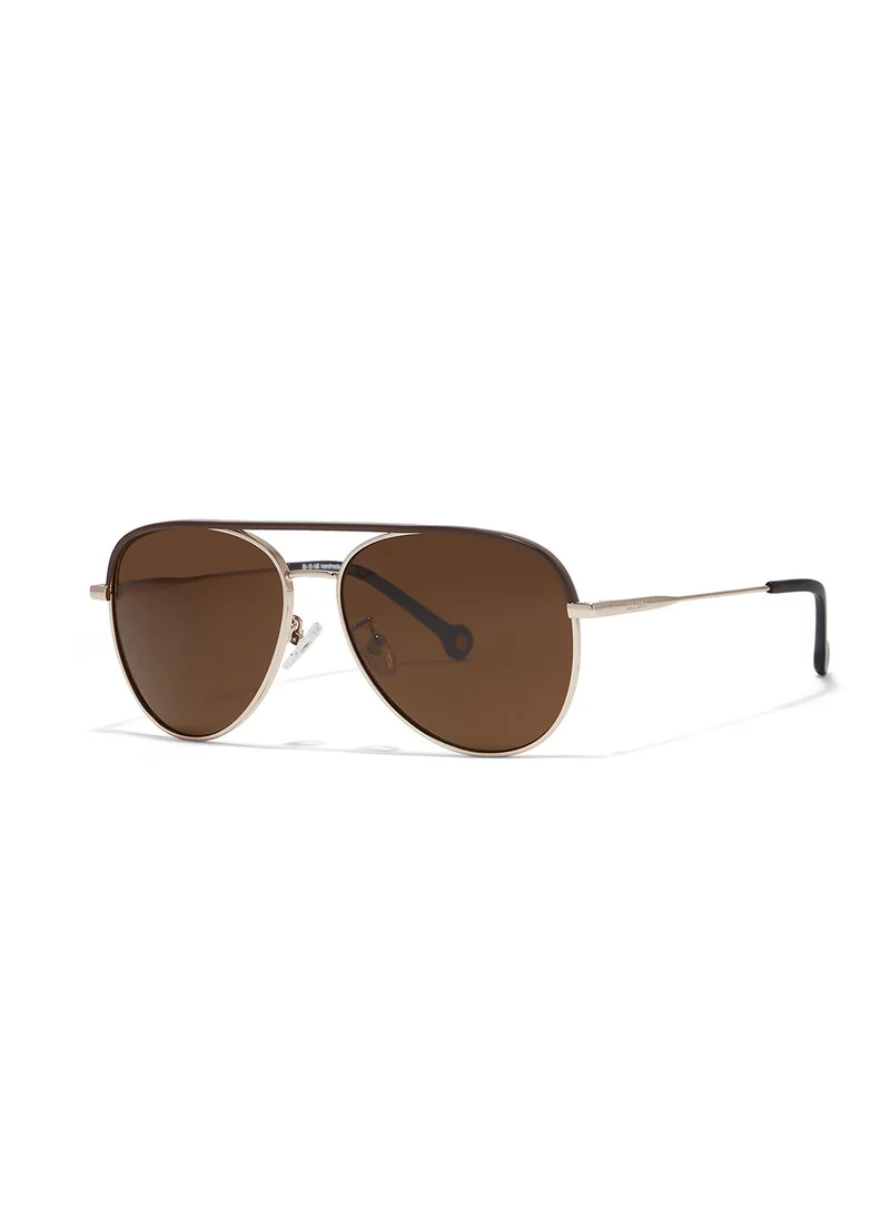 30Sundays Maverick,Unisex Sunglasses, Aviator Sunglasses, UV Protection: UV400 (Brown,Brown)