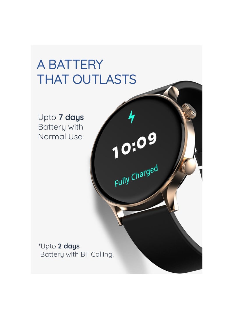 Vast 1.43" Smartwatch for Men and Women, AMOLED Display, Always On, Bright HD Display, Bluetooth Calling, Multi-Sports Modes, Health Suite, Sleep Monitor, Alarm & Notifications