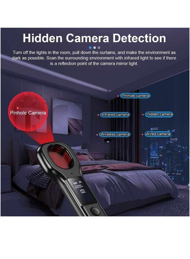 Rabos New Design Hidden Camera Detectors, Aunty Hidden Detection Devices, Car GPS Tracker Detector, Wireless Signal Anti-Sneak Anti-Monitoring Scan Tracker Detector IR Camera Detector Black  - Image 4