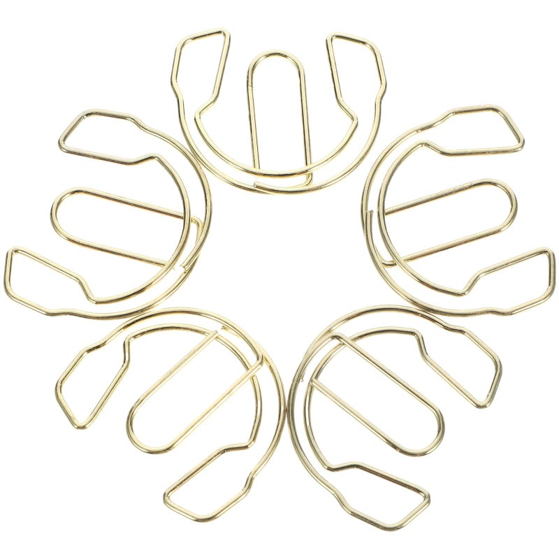 Gold Metal Headphone Shaped Paper Clips 50pcs for Office Craft Wedding Document Organization - Image 2