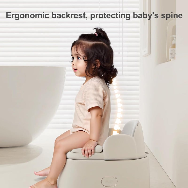 Bebamour Potty Training Toilet 3 in 1 MultiFunctional Potty Seat Detachable Baby Potty Step Stool AntiSlip Stable Potty Training Toilet with 100 Pack Trash Bags for Baby Toddler KidsGrey - Image 3