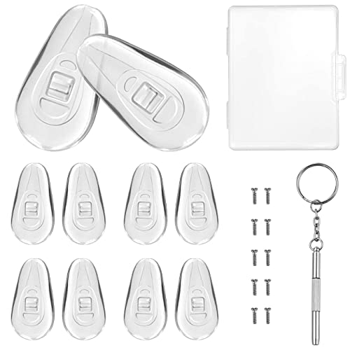 PTSLKHN 5 Pairs of Eyeglass Nose Pads, Upgraded 15x8mm Soft Silicone Air Chamber Eyeglasses Nose Pads, Screw-in Glasses Nose Pad Replacement Kit. - Image 1
