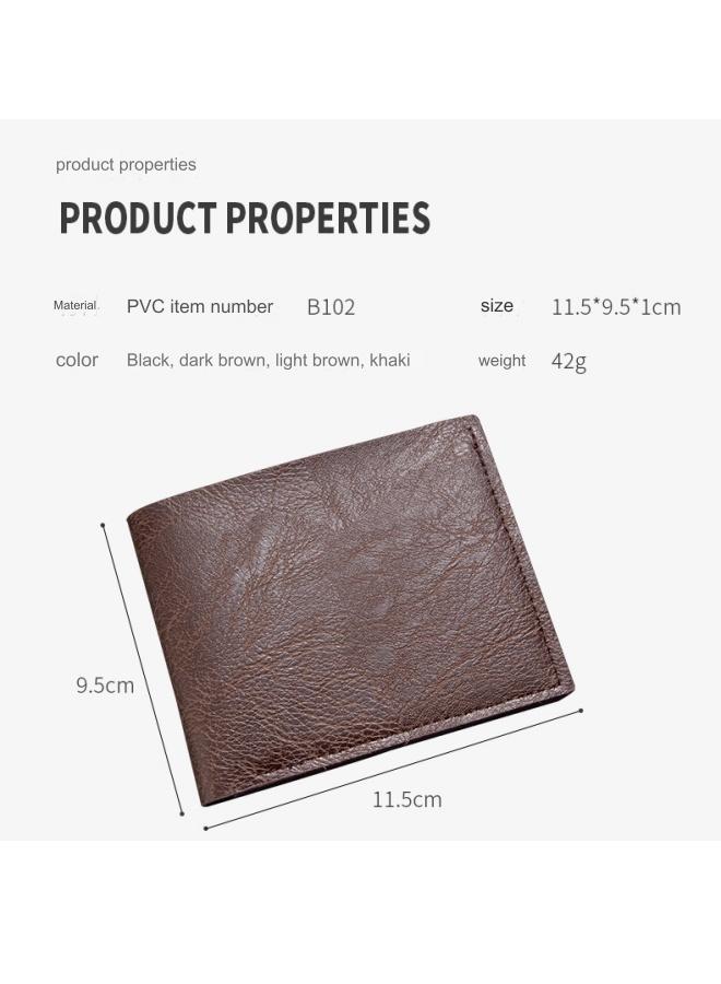 Short Men's Wallet Multi-function Card Wallet Coin Purse Black  - Image 4