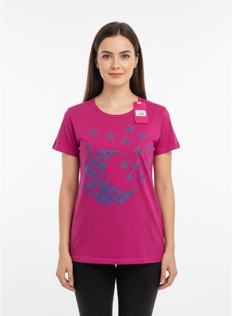 general Ladies T-shirt Blue Trend SS TA-AB21WNXTSNM037 - Image 1