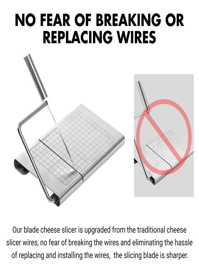 DGLOZE Stainless Steel Cheese Slicer - Multipurpose Cheese Cutter for Block Cheese, Butter, Fruits & Vegetables - Easy to Clean, Dishwasher Safe - Image 3