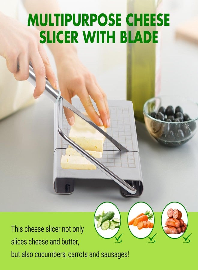 DGLOZE Stainless Steel Cheese Slicer - Multipurpose Cheese Cutter for Block Cheese, Butter, Fruits & Vegetables - Easy to Clean, Dishwasher Safe - Image 2