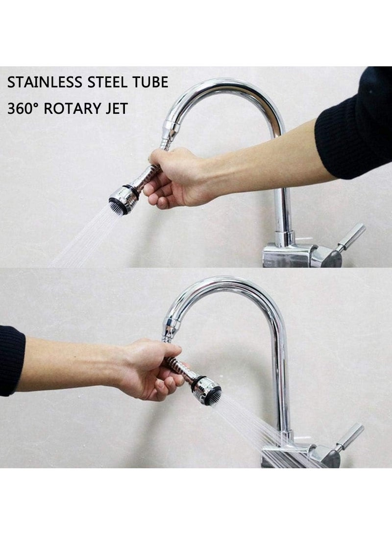 راكسوم مرشات توفير المياه ومهوية الصنبور تدور 360 درجة - موسع صنبور المطبخ تيربو فليكس 6 بوصات: قم بترقية الحوض الخاص بك باستخدام هذا البخاخ المبتكر الموفر للمياه - Image 4