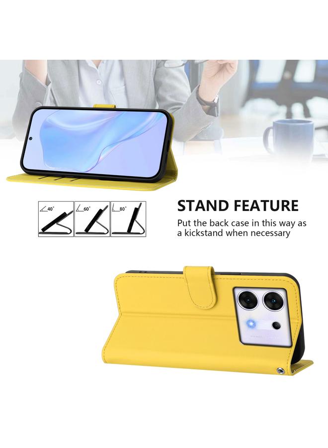 زبون جراب لهاتف Infinix Zero 30 5G مصنوع من الجلد بلون سادة مع حبل - Image 3