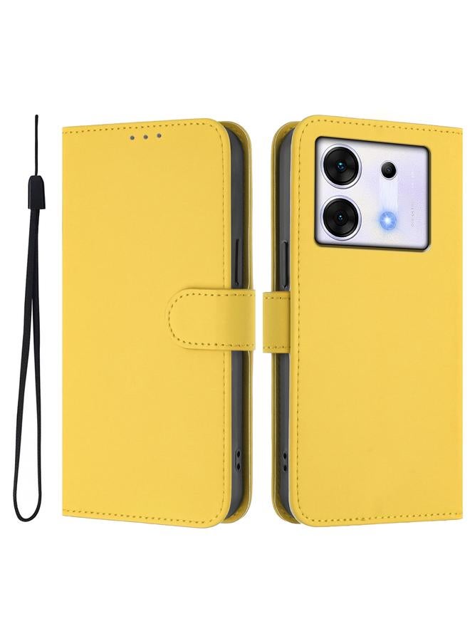 زبون جراب لهاتف Infinix Zero 30 5G مصنوع من الجلد بلون سادة مع حبل - Image 2