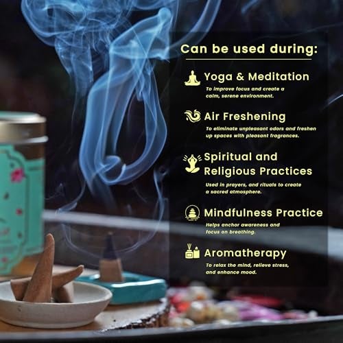 Nyassa Parijat Highly Scented Incense Cone | Parijat Fragrance | Pure Long-Lasting Dhoop Cones for Pooja, Meditation, Home Fragrance | 40 Dhoop Cones in Tin Box (100g) - Image 3