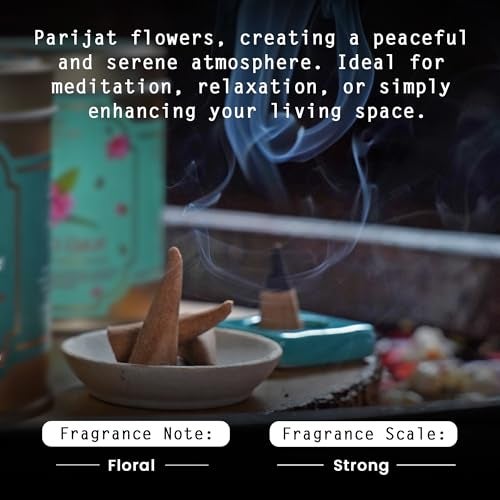 Nyassa Parijat Highly Scented Incense Cone | Parijat Fragrance | Pure Long-Lasting Dhoop Cones for Pooja, Meditation, Home Fragrance | 40 Dhoop Cones in Tin Box (100g) - Image 4