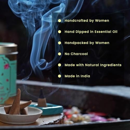 Nyassa Parijat Highly Scented Incense Cone | Parijat Fragrance | Pure Long-Lasting Dhoop Cones for Pooja, Meditation, Home Fragrance | 40 Dhoop Cones in Tin Box (100g) - Image 5