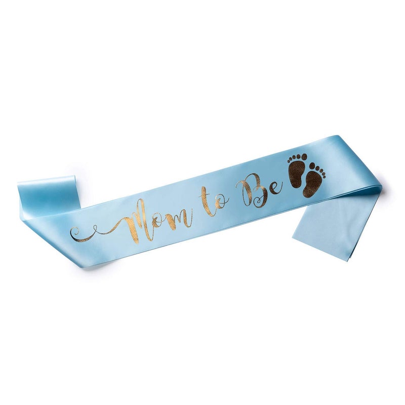 OLILLY Perfect Blue Mom to Be Sash - Enjoy Your Baby Shower - Image 1