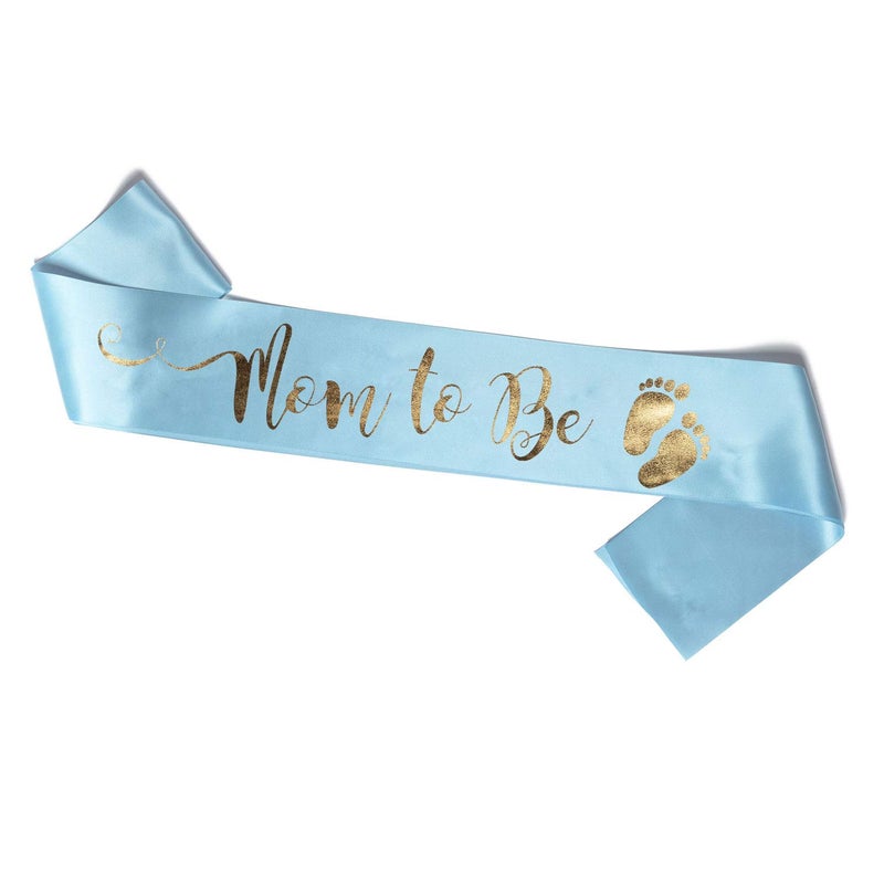 OLILLY Perfect Blue Mom to Be Sash - Enjoy Your Baby Shower - Image 3