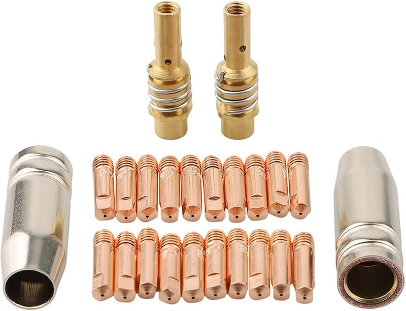 مجموعة مسدس لحام MB15 15AK MIG مع فوهات نحاسية وموزعات نحاسية و20 طرف اتصال مقاس 0.6 مم لـ ARCCAPTAIN MIG200 و MIG130 - Image 3