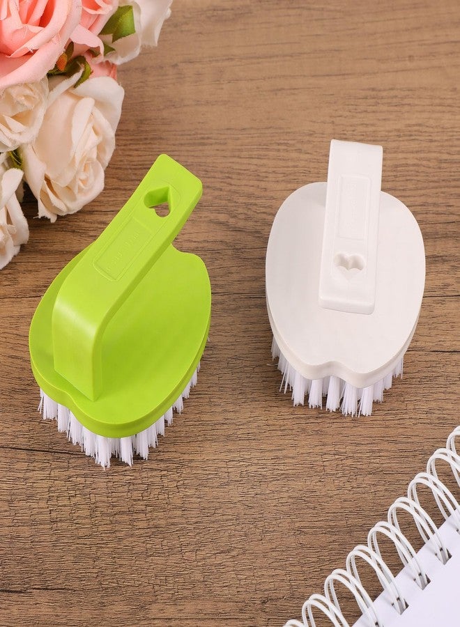 Penitue 2pcs Vegetable Scrubber Brush, PP Fruit and Food Cleaning Kitchen Gadget with Stiff Bristles & Ergonomic Handle, Produce Cleaner Tools for Veggie Potato Carrot Apple (White & Green) - Image 3