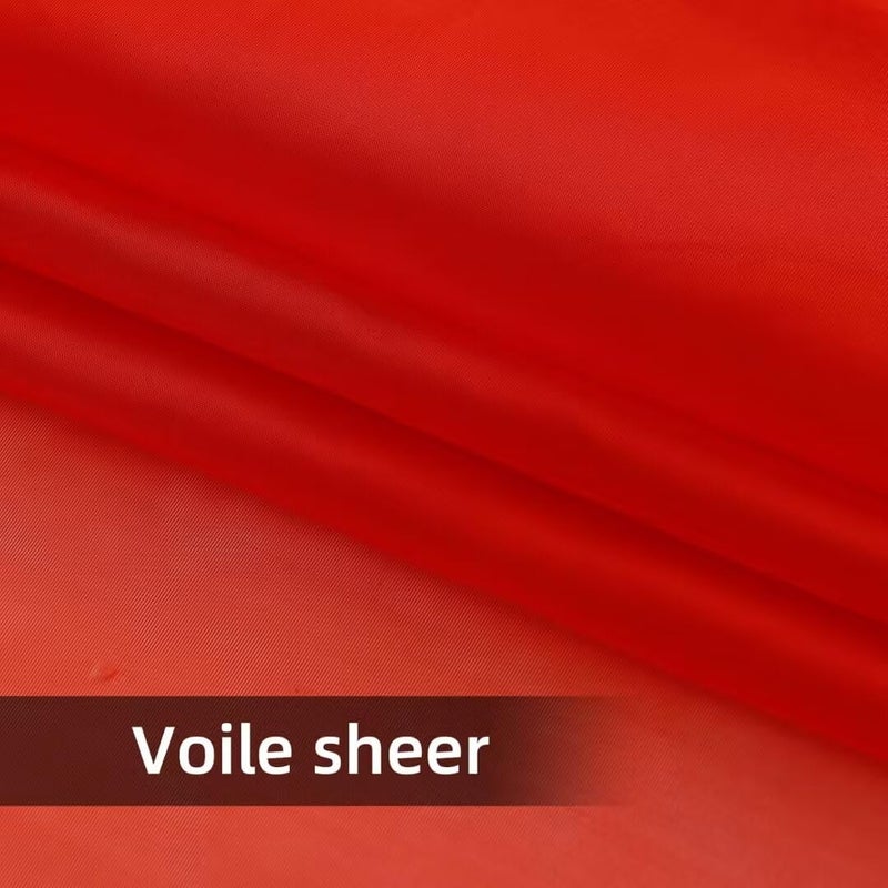 youleyar الصلبة القضيب القضيب الستار Voile Draperies 2 لوحات بيضاء بيج رمادي قهوة 60 بوصة عرض 72 بوصة 1 زوج 1 زوج لغرفة نوم المطبخ ساحة غرفة المعيشة (أحمر 60WX72L) - Image 5