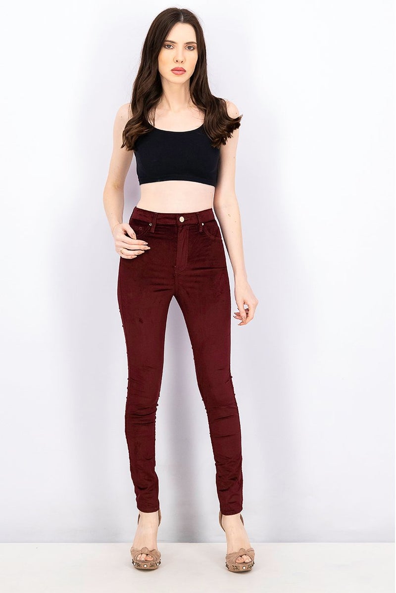GUESS Women Belt Loops Super Skinny Jeans, Burgundy - Image 3
