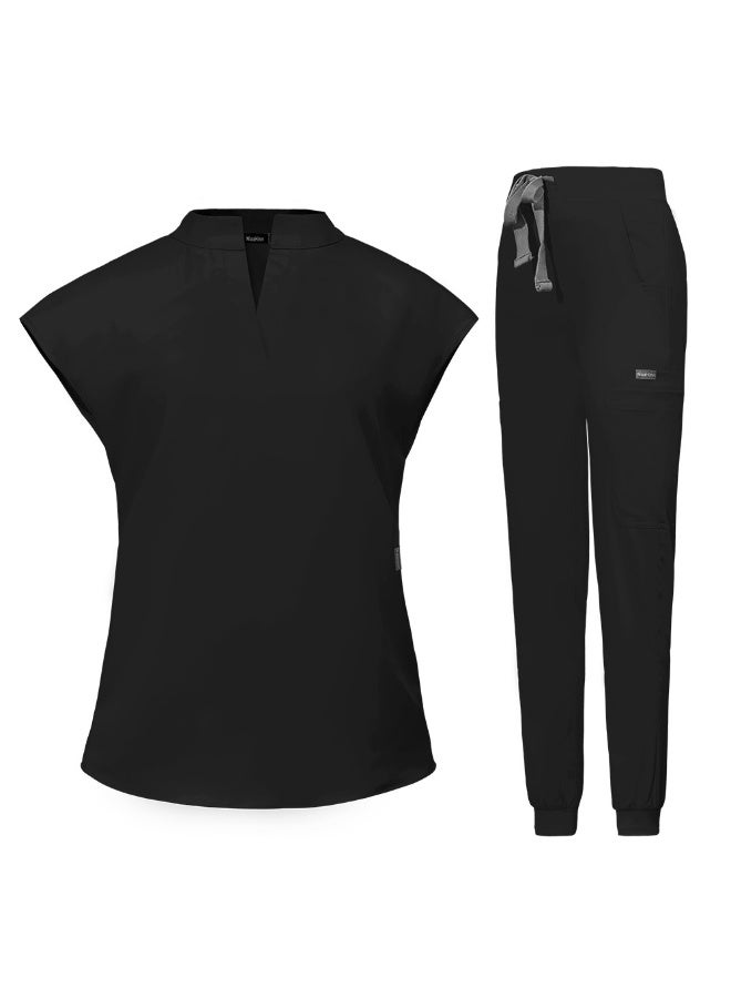 NIBEMINENT Doctor Skin Management Beauty Salon Nurse Surgeon Stand Collar Comfortable Scrub Suit Surgical Gown - Image 1