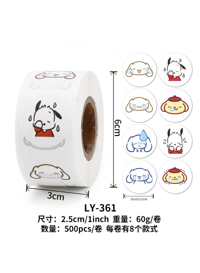Liyuan Stickers Children's Women's Cute Sanrio Seal Stickers Student Goo Card Hand Account Material Roll Stickers Reward For Teachers - Image 1