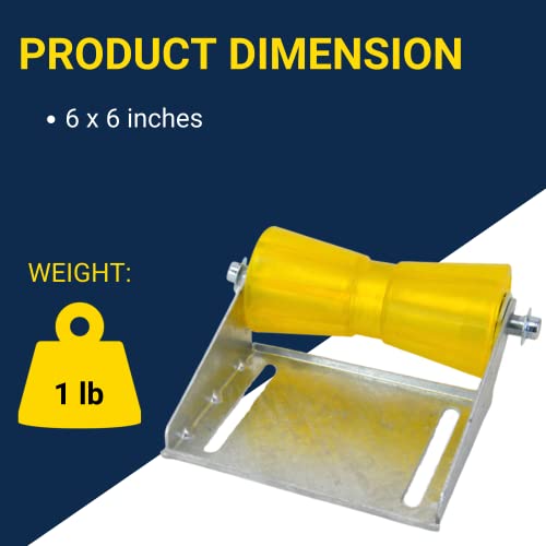 Tie Down Engineering 5 in. Keel Roller with Panel Bracket Assembly | Includes Amber Polyvinyl Keel Roller, 11-Gauge Galvanized Panel Bracket, and Cap Nuts - Image 2