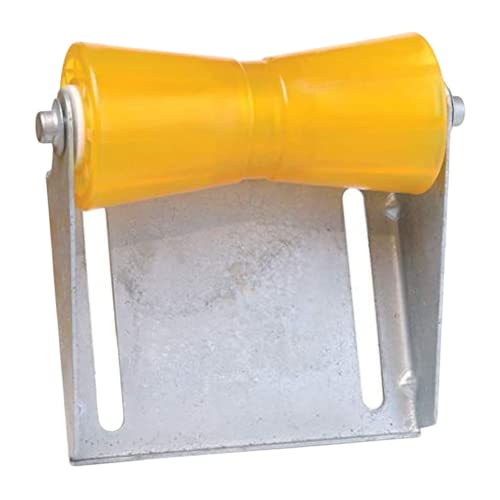 Tie Down Engineering 5 in. Keel Roller with Panel Bracket Assembly | Includes Amber Polyvinyl Keel Roller, 11-Gauge Galvanized Panel Bracket, and Cap Nuts - Image 1