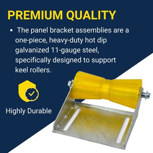 Tie Down Engineering 5 in. Keel Roller with Panel Bracket Assembly | Includes Amber Polyvinyl Keel Roller, 11-Gauge Galvanized Panel Bracket, and Cap Nuts - Image 5