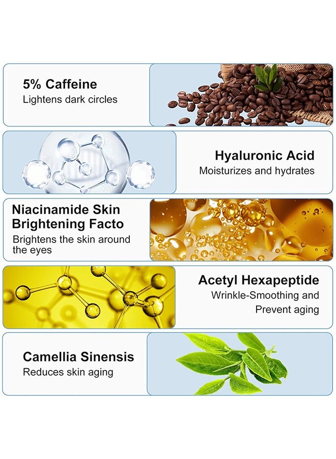 BabboSow 5% Caffeine Advanced Eye Serum,Caffeine Roller Eye Serum,Dark Circles Under Eye Cream Morning Skincare - Daily Eye Serum for Eyelids Puffiness - Image 4