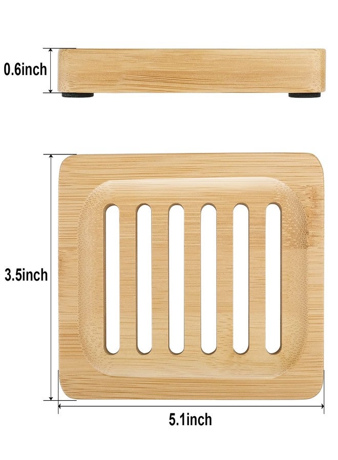 أنوينك صحن صابون خشبي من الخيزران من أنوينك، حامل صابون، صينية صابون للاستحمام والحمام وحوض المطبخ - عبوة من قطعتين (لون طبيعي) - Image 2