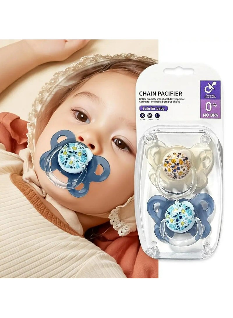 Baby Pacifier with Soft Silicone Nipple & Breast-like Design | BPA-Free, Food-Grade PP | Soothes Teething & Promotes Natural Sucking (Yellow and Blue) - Image 3