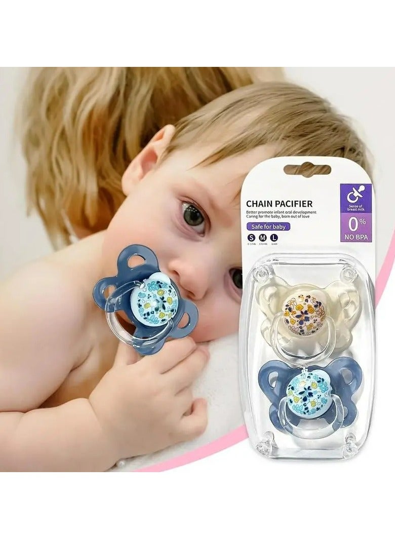 Baby Pacifier with Soft Silicone Nipple & Breast-like Design | BPA-Free, Food-Grade PP | Soothes Teething & Promotes Natural Sucking (Yellow and Blue) - Image 1