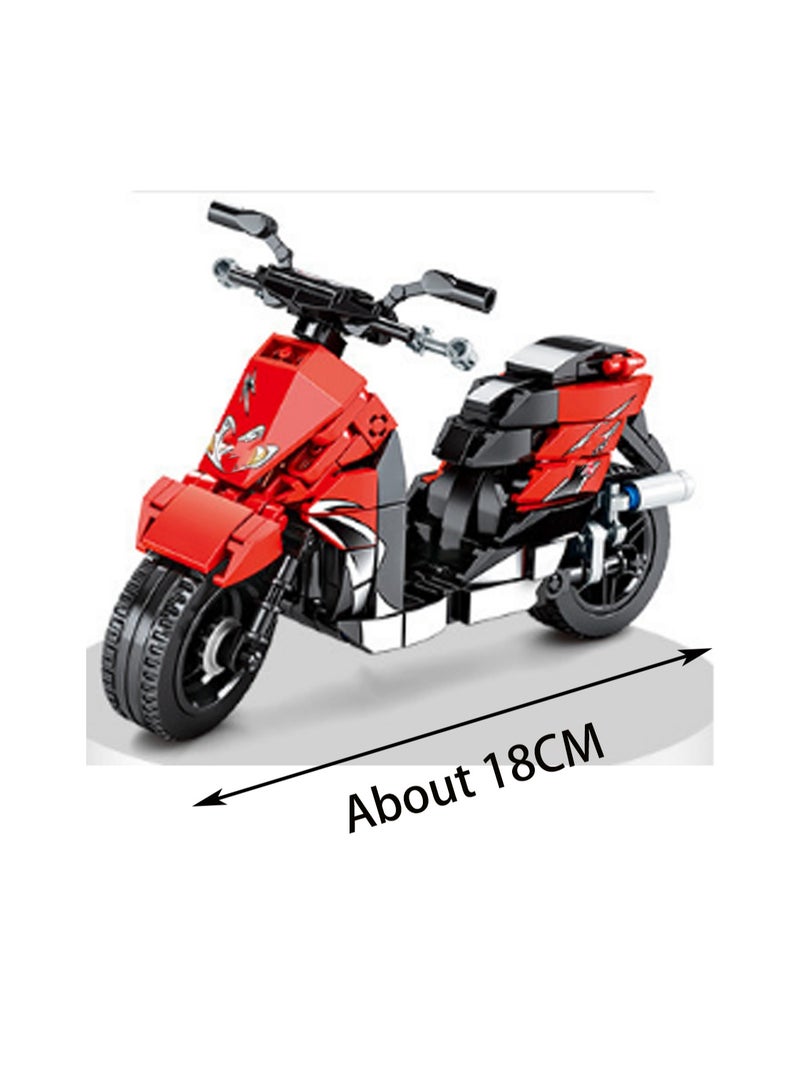 268pcs Red Pedal Retro Motorcycle Building Toy Set; Build A Motorcycle Gift For Kids Aged 8+ Who Love Fast-Paced Vehicle Action - Image 2