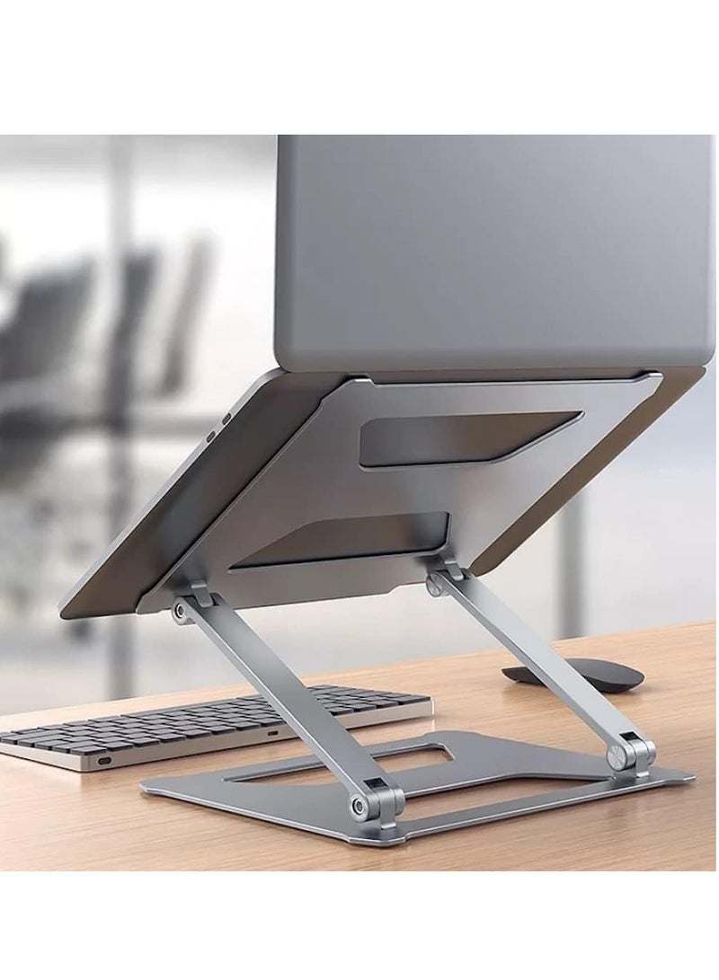 Bonroy Foldable and Adjustable Aluminum Alloy Laptop Stand to Support Notebook and Laptop Compatible with 14-17.3 - 17.3 Inch Bonroy, Silver Color  - Image 3