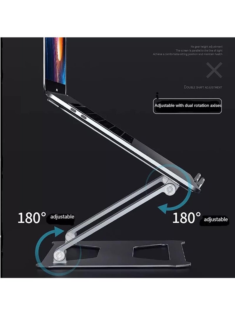 Bonroy Foldable and Adjustable Aluminum Alloy Laptop Stand to Support Notebook and Laptop Compatible with 14-17.3 - 17.3 Inch Bonroy, Silver Color  - Image 5