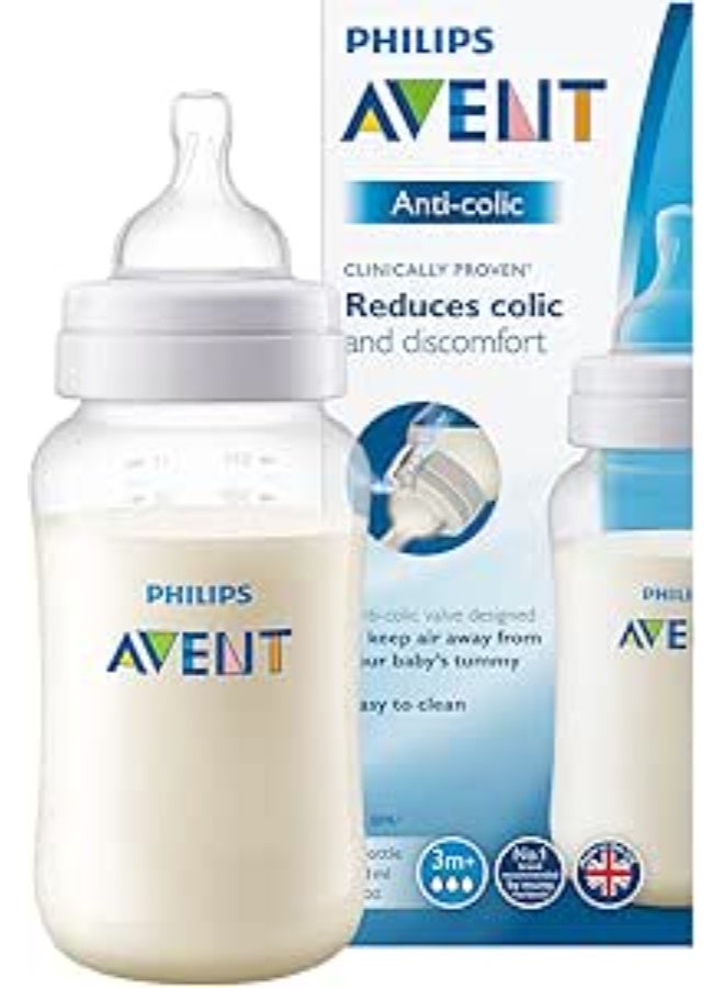 AVENT Philips SCF816/17 Anti-Colic Baby Bottle – 330ml, Transparent, Pack of 1 – Reduces Gas & Discomfort, Easy to Use, Safe and Comfortable - Image 1