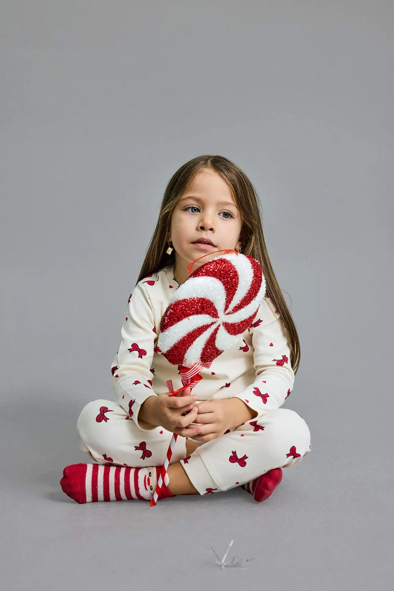 ديفاكتو Baby Girl Butterfly Patterned 2 Piece Pajama Set