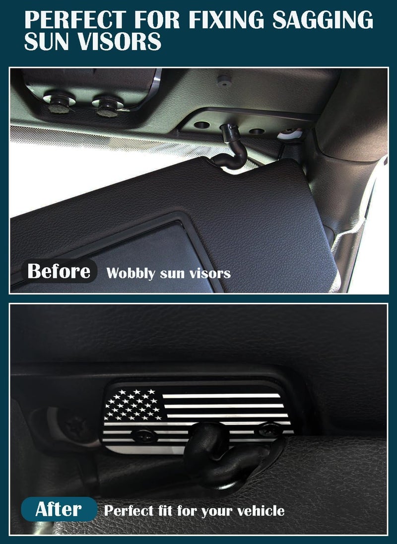 OGYE Aluminum Alloy Sun Visor Repair Kit with American Flag Design - Image 2