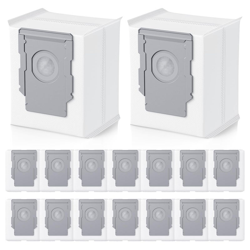 16 Pack Vacuum Bags for iRobot Roomba 104 105 405 504 505 705 i7 i8 i3 i4 i5 i6 j5 j6 j7 j8 j9 s9 Combo10 Max Roomba Replacement Bgs for all Clean Base models