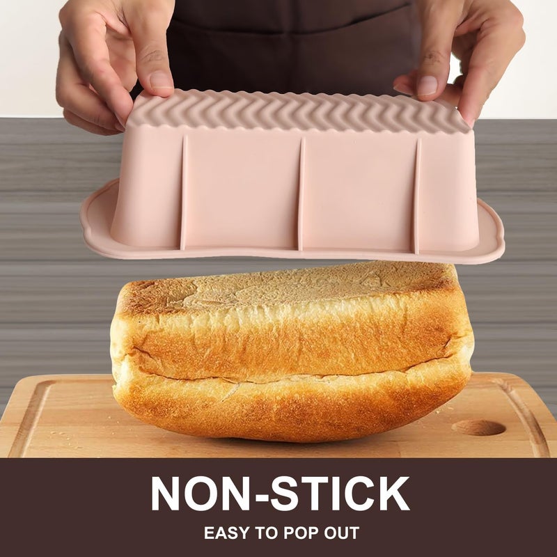 saphe Silicone Bread Loaf Pan, Heat resistant bread panï¼ŒNon-Stick Baking Mold Pans for Loaf, Bread, Cake, cheese cake, 3 packs - Image 3