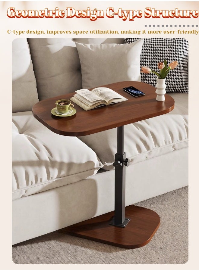 طاولة C قابلة للتعديل في الارتفاع مع دوران 360° | طاولة جانبية متعددة الوظائف للصف والمناطق الصغيرة (40x30سم) - Image 4