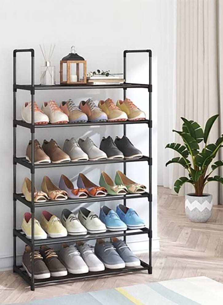 Bukela 6-Layer Storage Shoe Rack Black 60x30x105 cm - Image 1