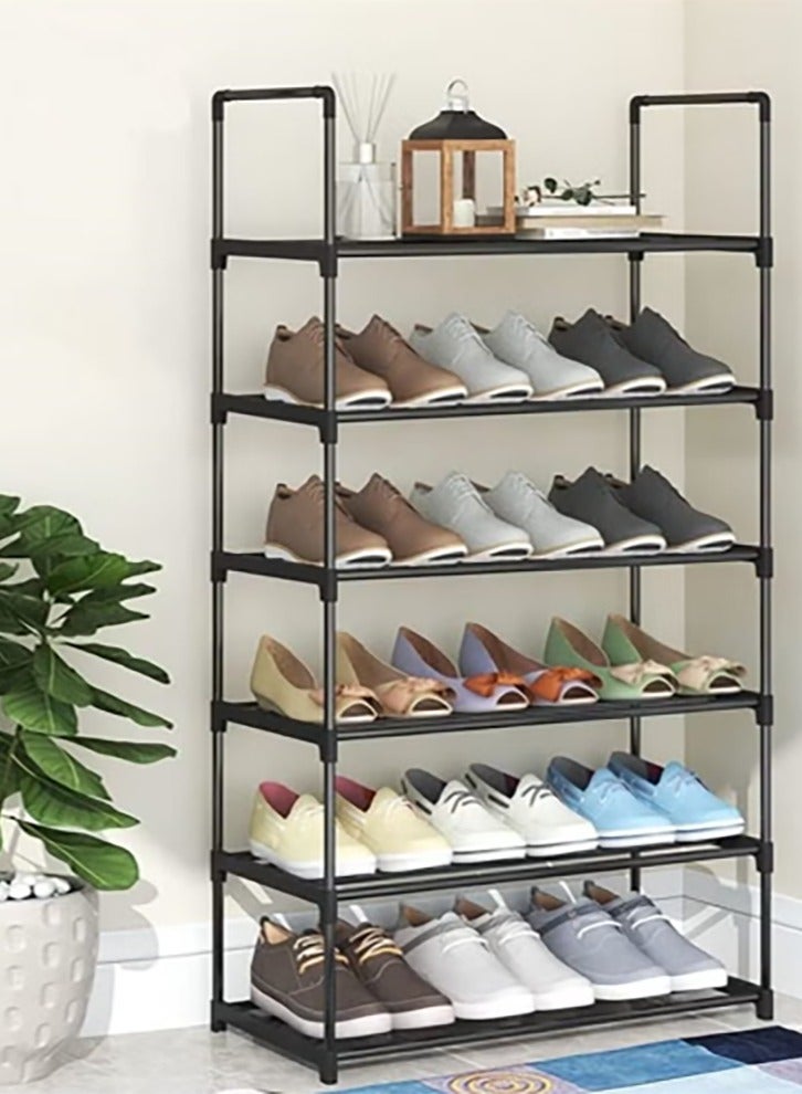 Bukela 6-Layer Storage Shoe Rack Black 60x30x105 cm - Image 2