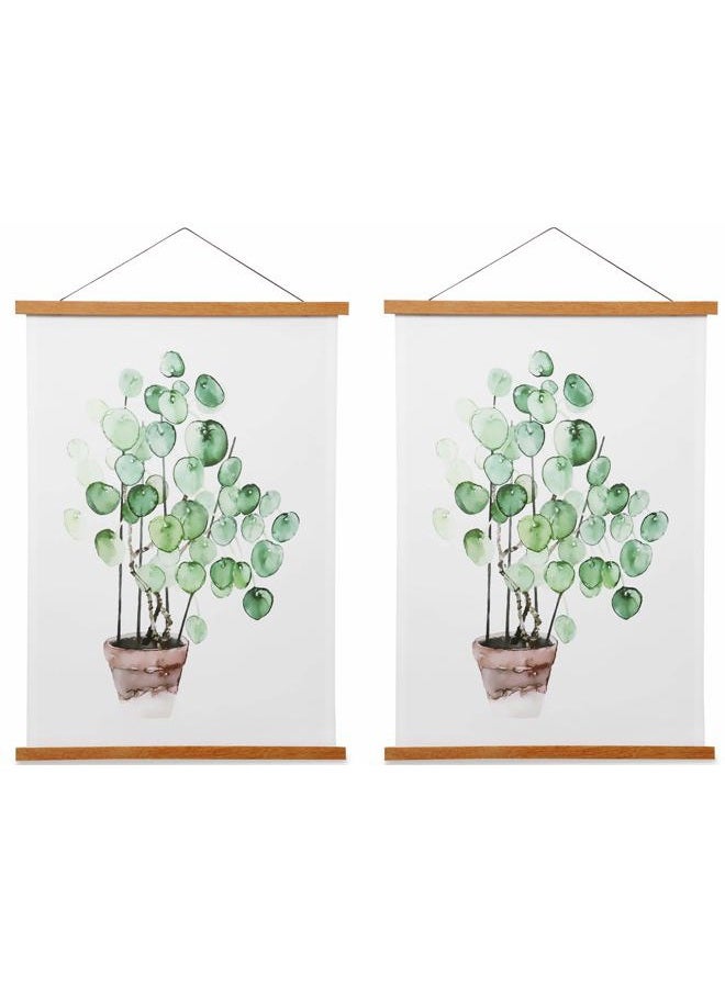 HONKKI Poster Hanger Magnetic Wooden Poster Hangers, Teak Wood Magnet, 17x24 17x22 17x11 Poster Hanging Frame for Walls, Pictures, Prints, Maps, Scrolls and Canvas Artwork, 17 Inch - Image 1